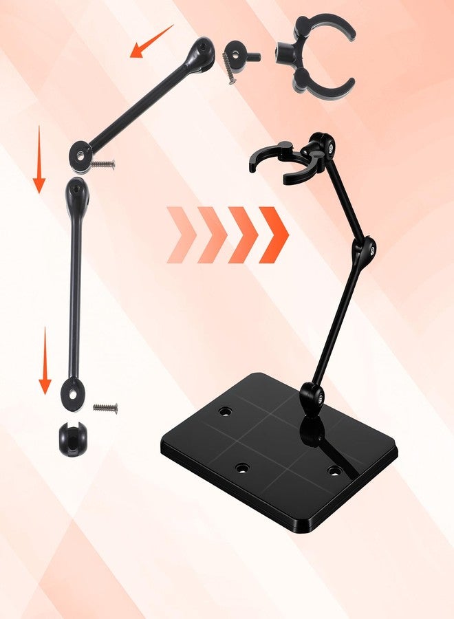 Exclaith 2 Pack Action Figure Stand Assembly Doll Model Support Stand Action Figure Display Holder Base for 3.75" and 6" Figures or Effects Clear 1/144 HG/RG Model - Image 3